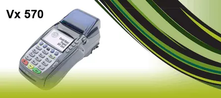 Host Merchant Services image of the Vx 570 payment processing terminal.