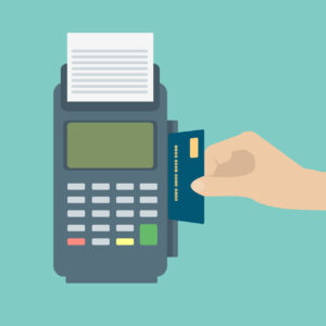 Hand Inserting Credit Card To A Pos Terminal Payment Terminal Flat Design Vector 64931018