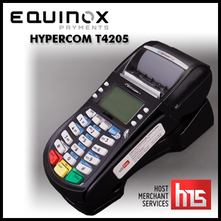 Host Merchant Services image of the Hypercom T4205 Terminal.