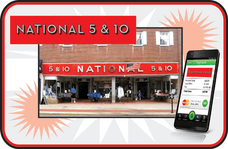 Host Merchant Services Barclay Mobile Wallet used at National 5 and 10 in Newark DE