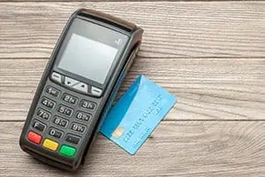 Payment Processing Credit card machine on a table