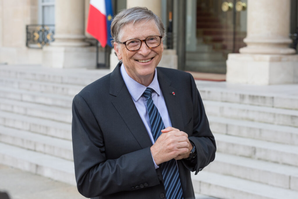 paris france april 16 2018 bill gates at the elysee palace 179611700