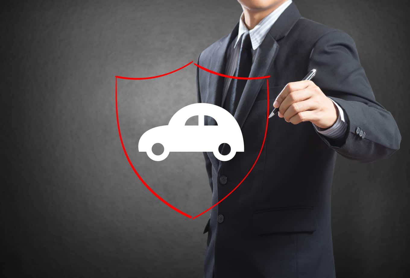 business man drawing shield protecting auto car 38984367