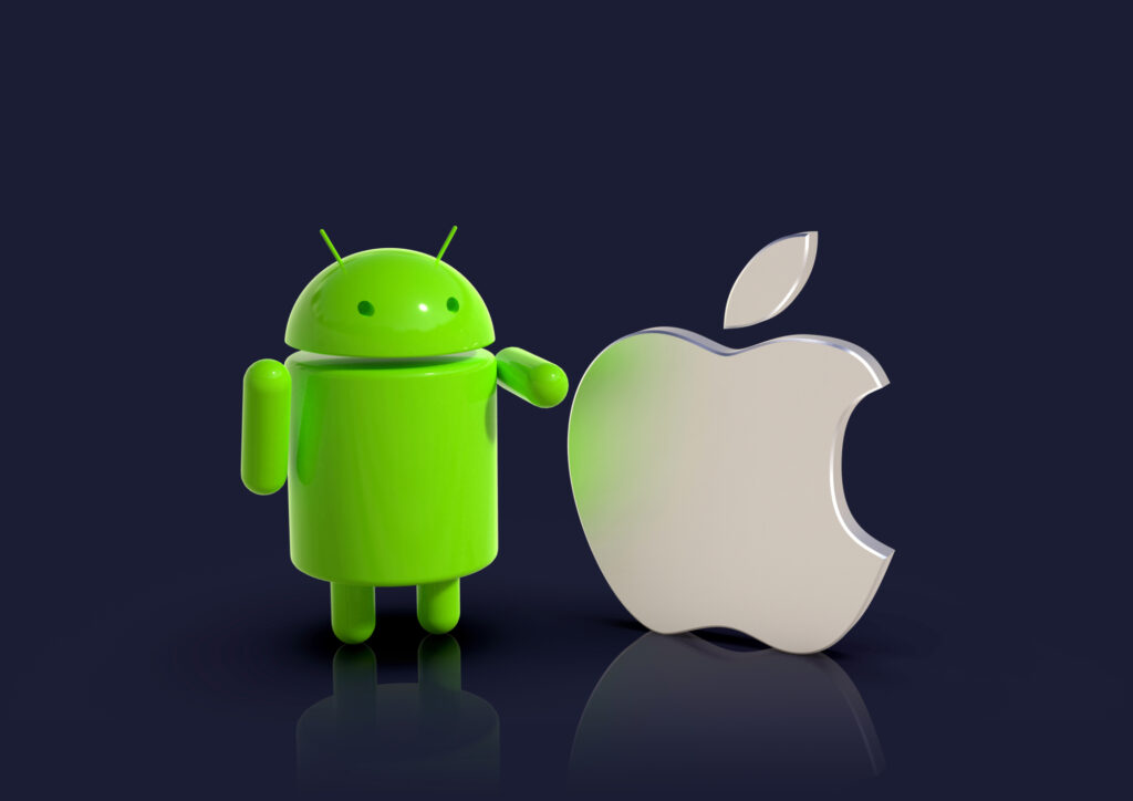 android vs apple ios compared logo characters 142484457