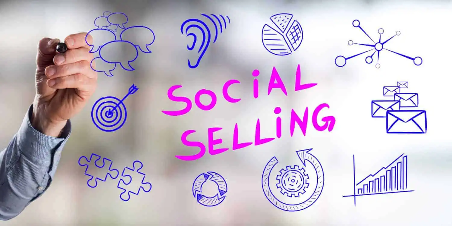 social selling concept drawn by a man 115748588