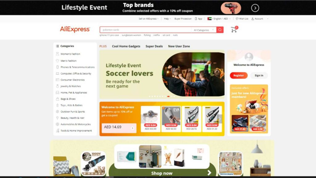 ali express screenshot