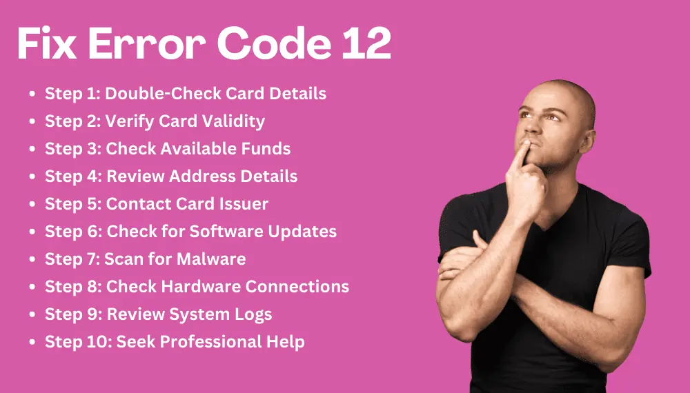 Steps to Fix Error Code 12