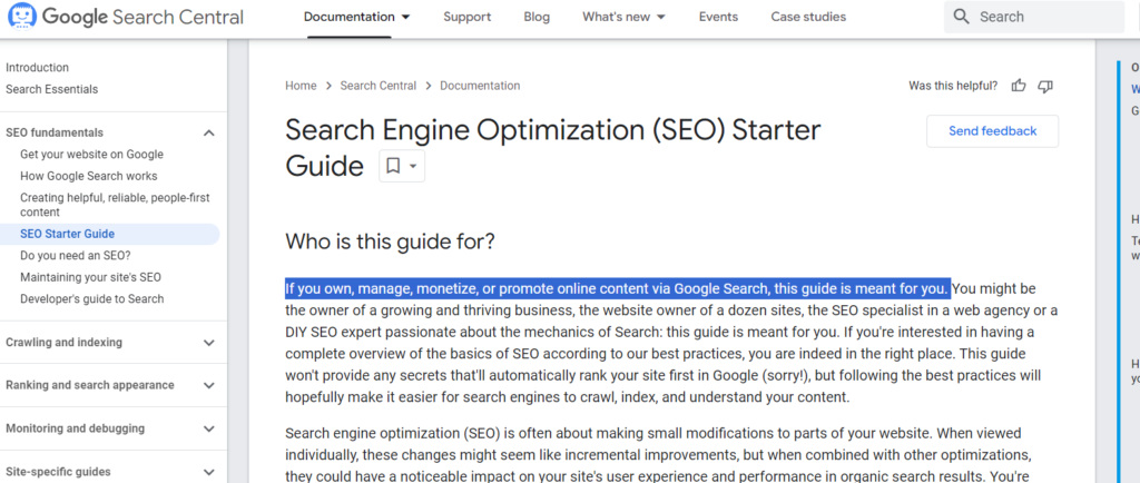 SEO starter guide