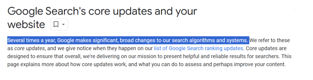 google search engine updates