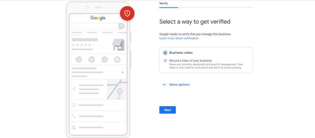 verify business on google business profile 