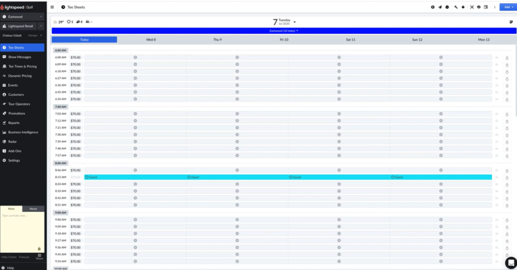 Built in Tee Sheet Management: Simplifying Reservation Process