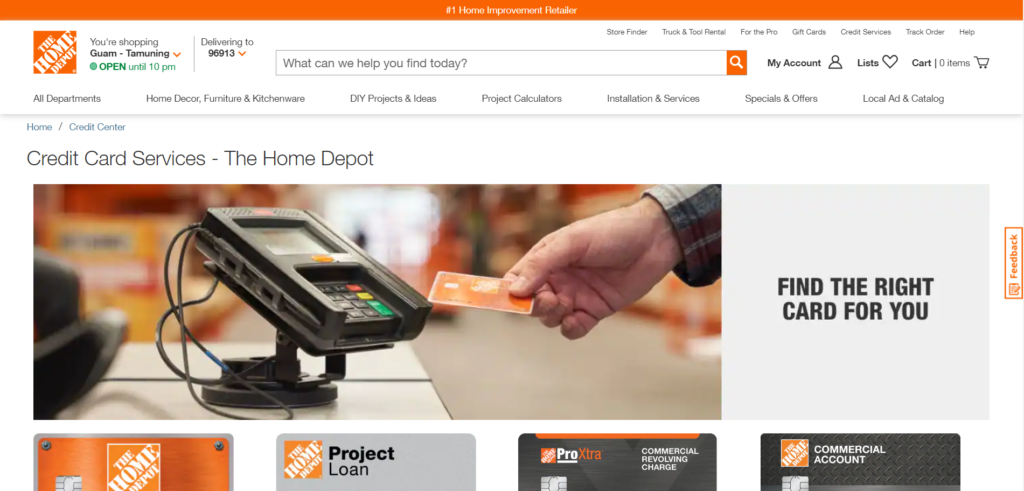 Make a Credit Card Payment For Home Depot