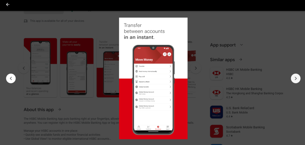 HSBC mobile app