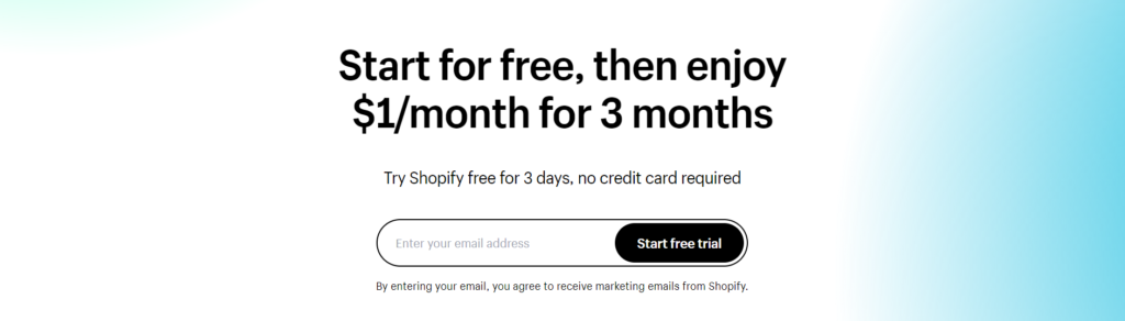 try shopify for $1 for 3 months