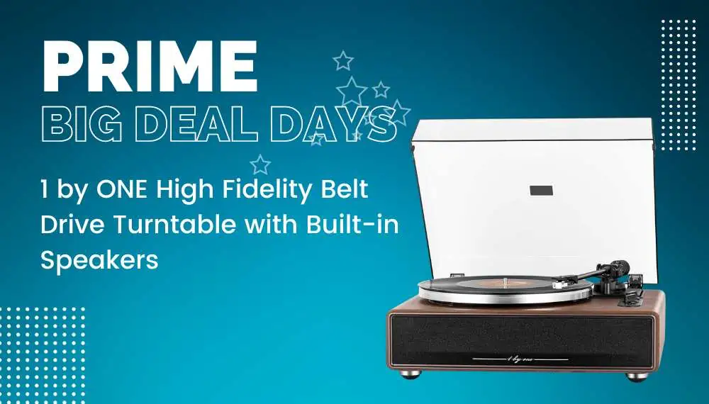 1 by ONE High Fidelity Belt Drive Turntable with Built-in Speakers