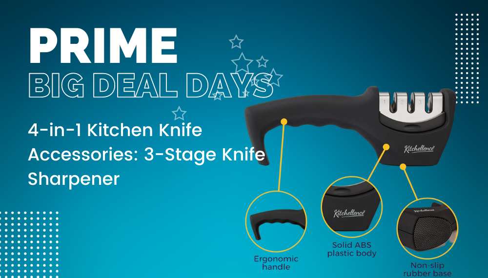 4-in-1 Kitchen Knife Accessories: 3-Stage Knife Sharpener kitchellence