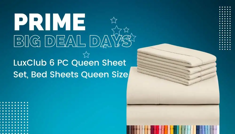 LuxClub 6 PC Queen Sheet Set, Bed Sheets Queen Size