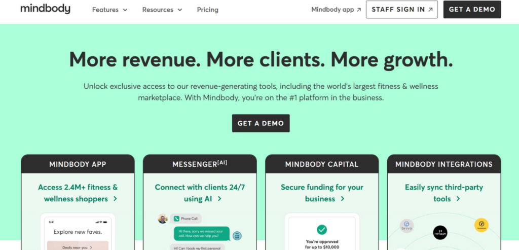best gym management software 2025 Mindbody fitness studio saas -Mindbody Online